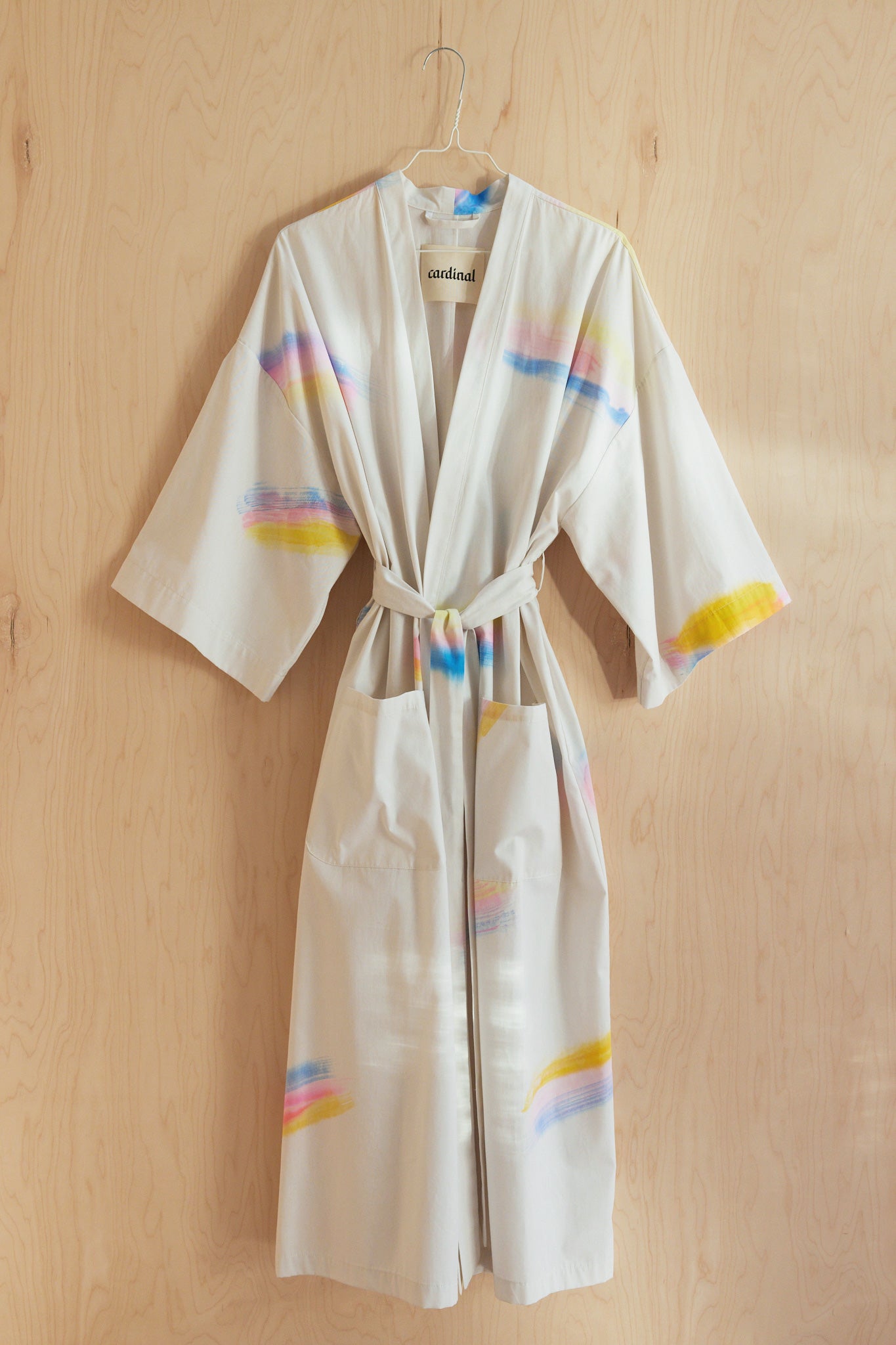 Cotton Robe / Rainbow Smudge on Eggshell