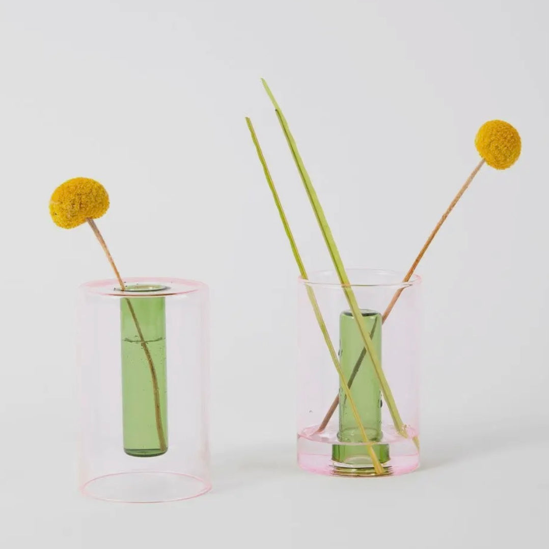 Duotone Reversible Glass Vase (Short)