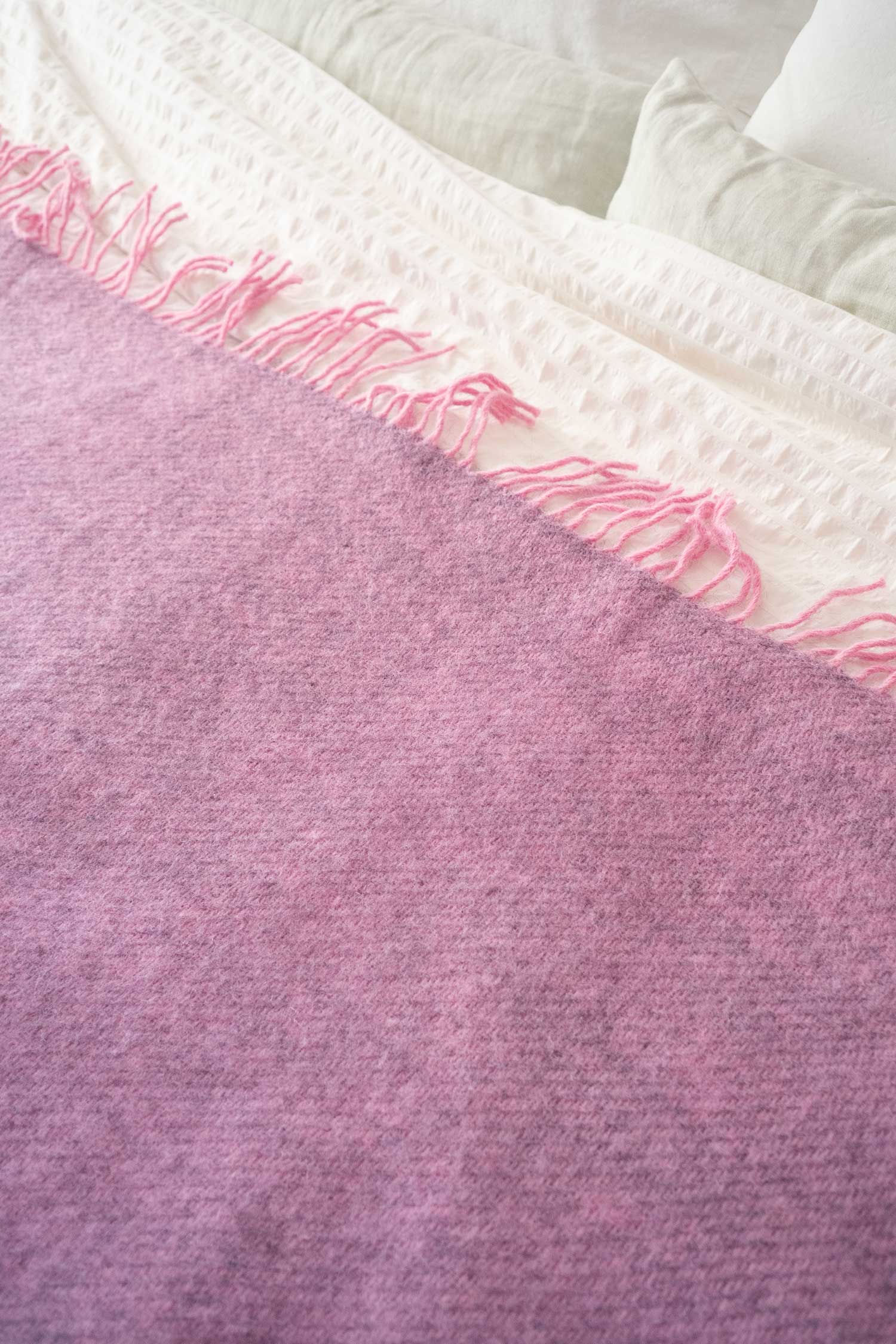 Fuzzy Pink Lambswool Throw