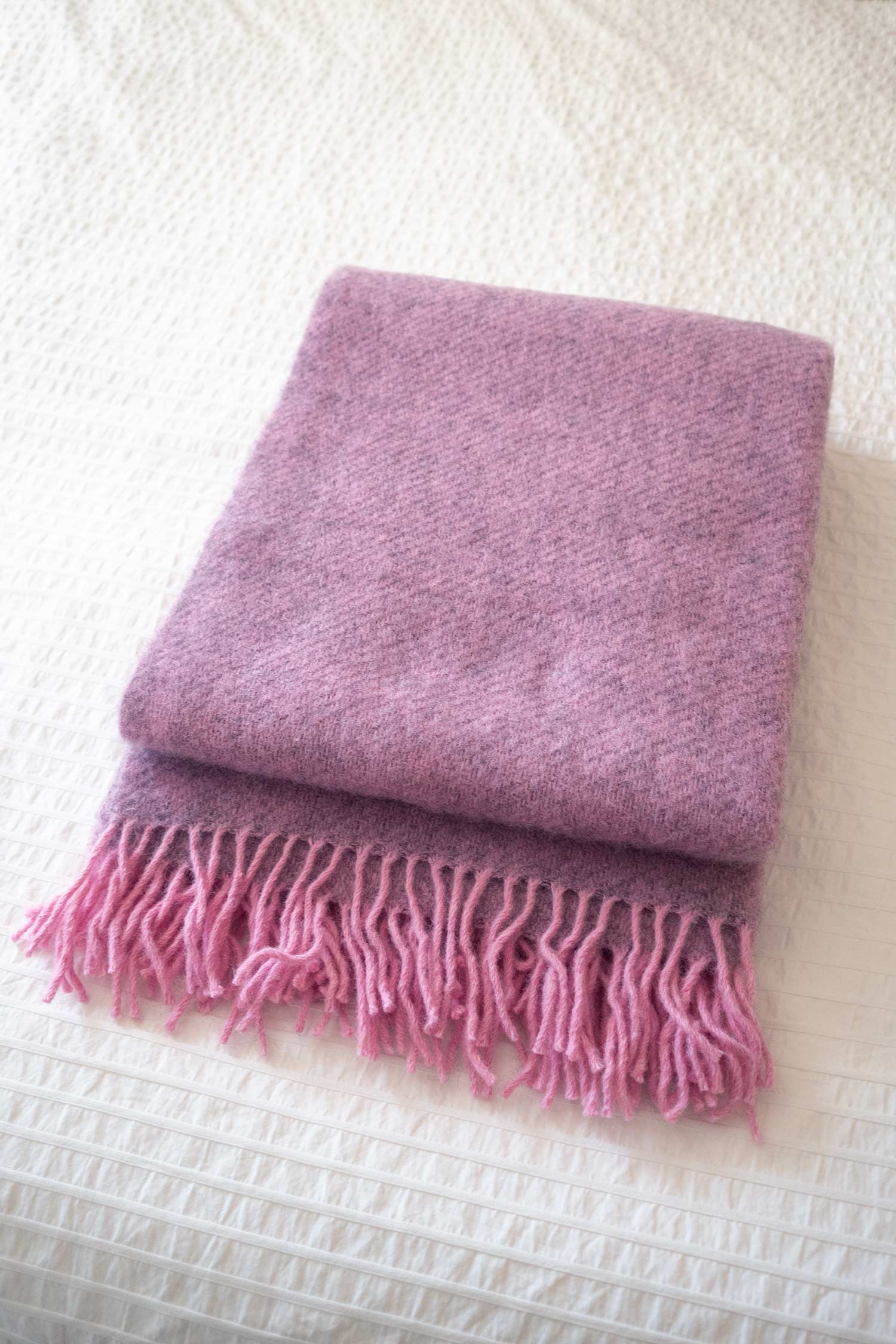 Fuzzy Pink Lambswool Throw