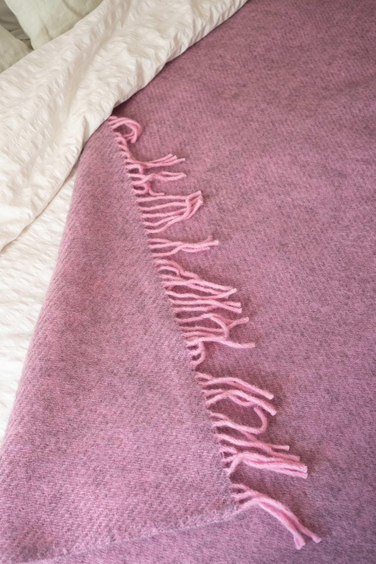Fuzzy Pink Lambswool Throw